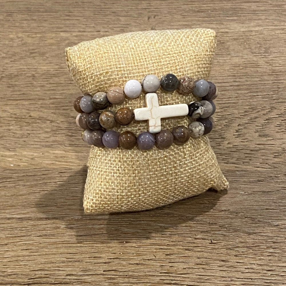 Natural Stone Beaded Bracelet Stack